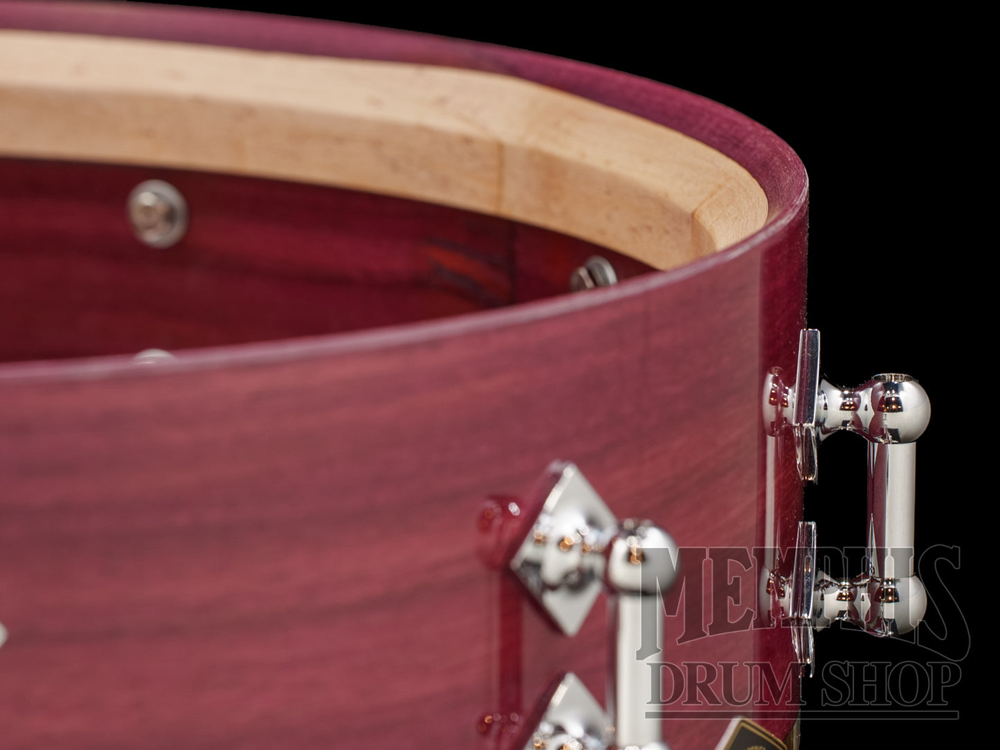 Craviotto 14x7 Heirloom Series Purpleheart Snare Drum with Black Tahitian Pearl Abalone Inlay