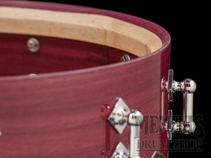 Craviotto 14x7 Heirloom Series Purpleheart Snare Drum with Black Tahitian Pearl Abalone Inlay