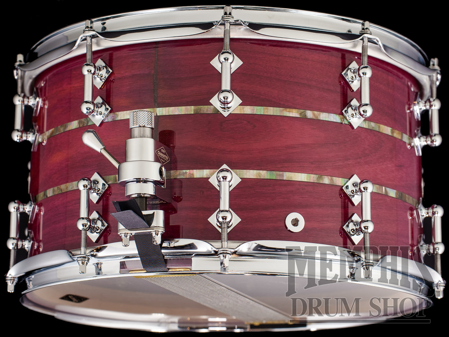 Craviotto 14x8.0 Heirloom Series Purpleheart Snare Drum with Dual Black Tahitian Pearl Abalone Inlay