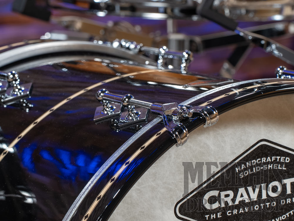 Craviotto Custom Shop Maple Drum Set with Maple Inlay 20/12/14 - Black Lacquer