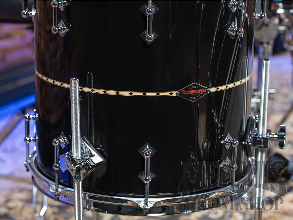 Craviotto Custom Shop Maple Drum Set with Maple Inlay 20/12/14 - Black Lacquer