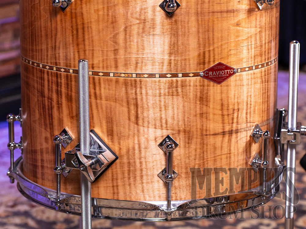 Craviotto Private Reserve Burnt Curly Maple Drum Set with Walnut Inlay 20/12/14