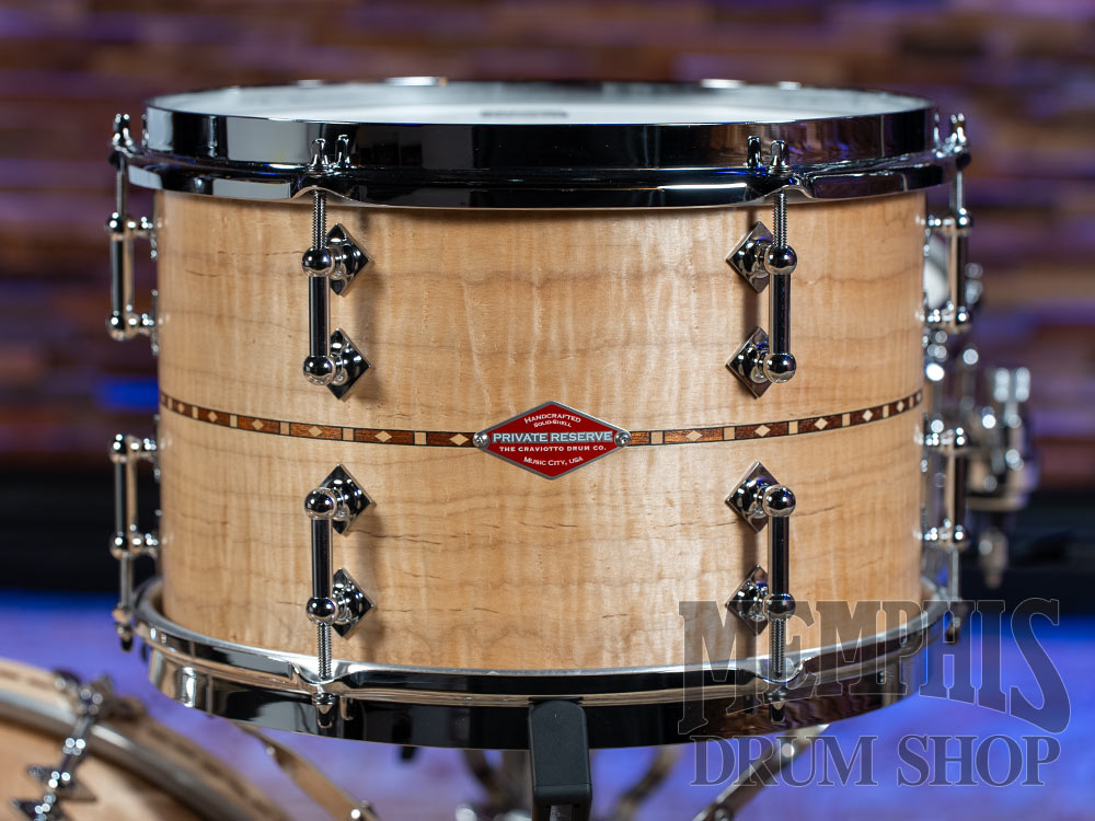 Craviotto Private Reserve Curly Maple Drum Set with Walnut Inlay 20/12/14/14
