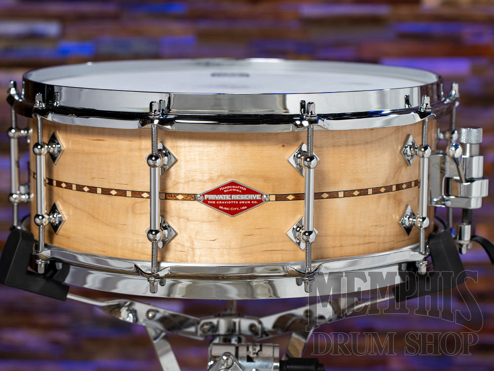 Craviotto Private Reserve Curly Maple Drum Set with Walnut Inlay 20/12/14/14