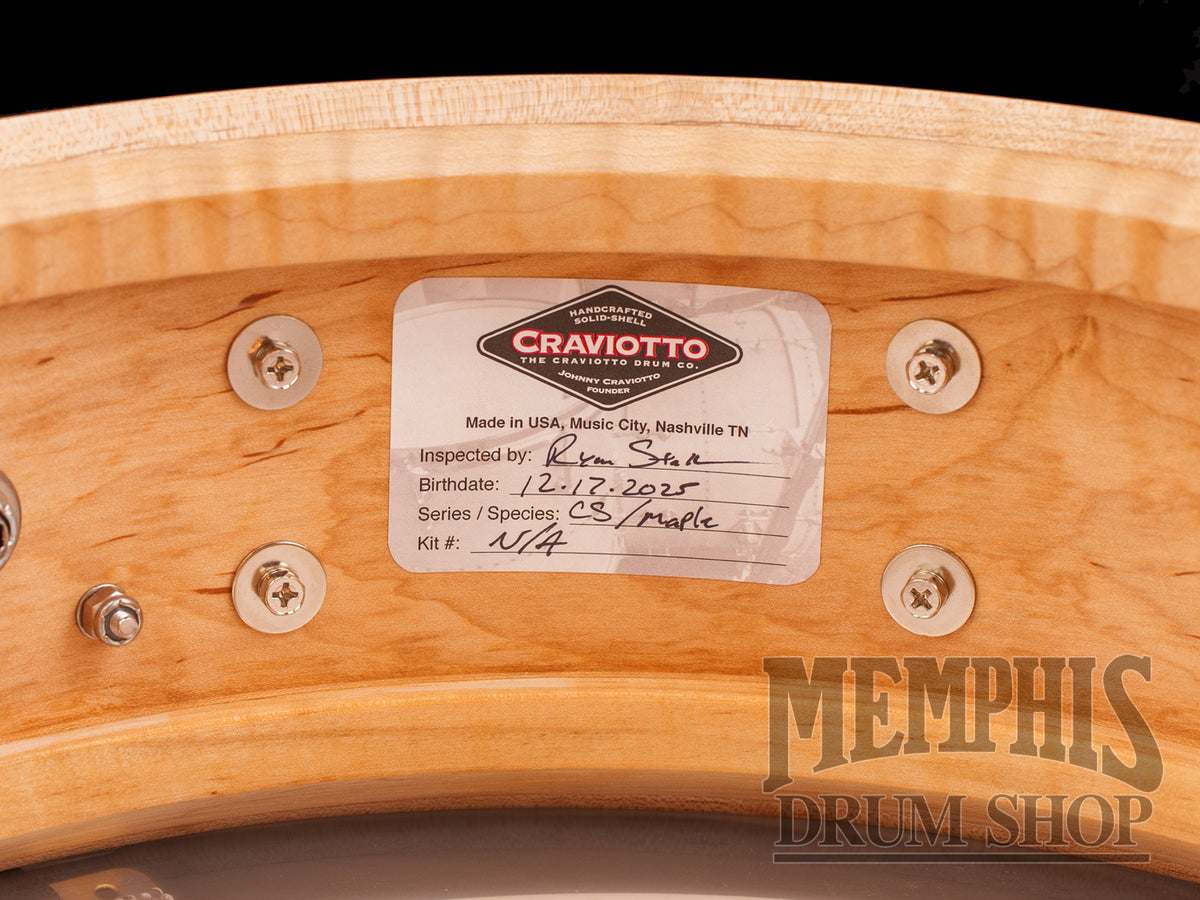 Craviotto 14x5 President's Collection Curly/Birdseye Maple Snare Drum