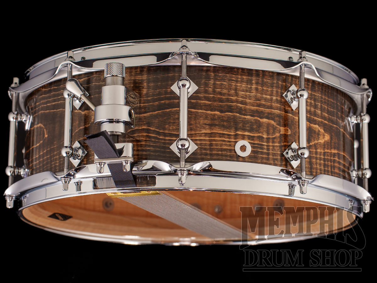 Craviotto 14x5.5 President's Collection Figured Curly Maple Snare Drum - Medium Ebonized Finish
