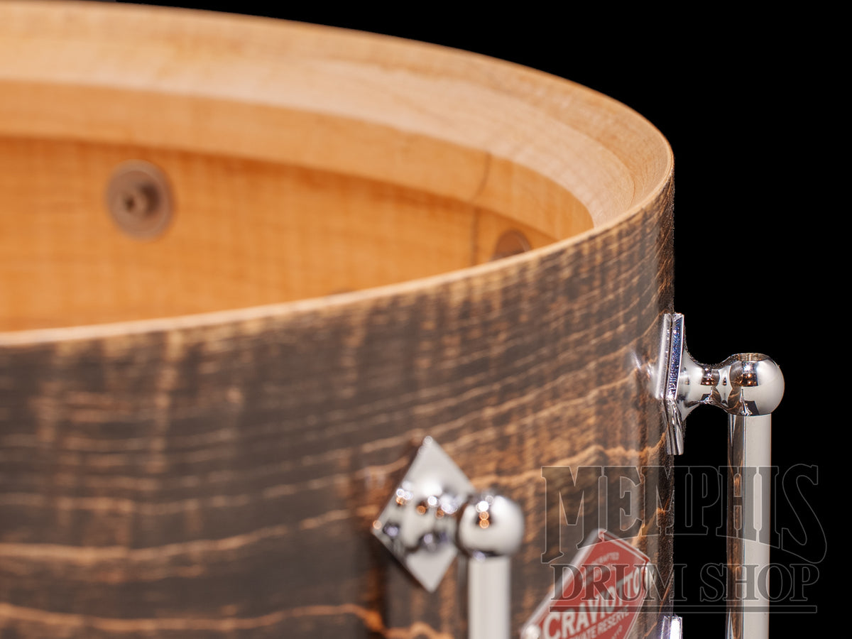 Craviotto 14x5.5 President's Collection Figured Curly Maple Snare Drum - Medium Ebonized Finish