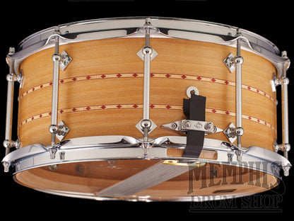 Craviotto 14x6.5 President's Collection Sycamore Snare Drum with Dual Red Inlay