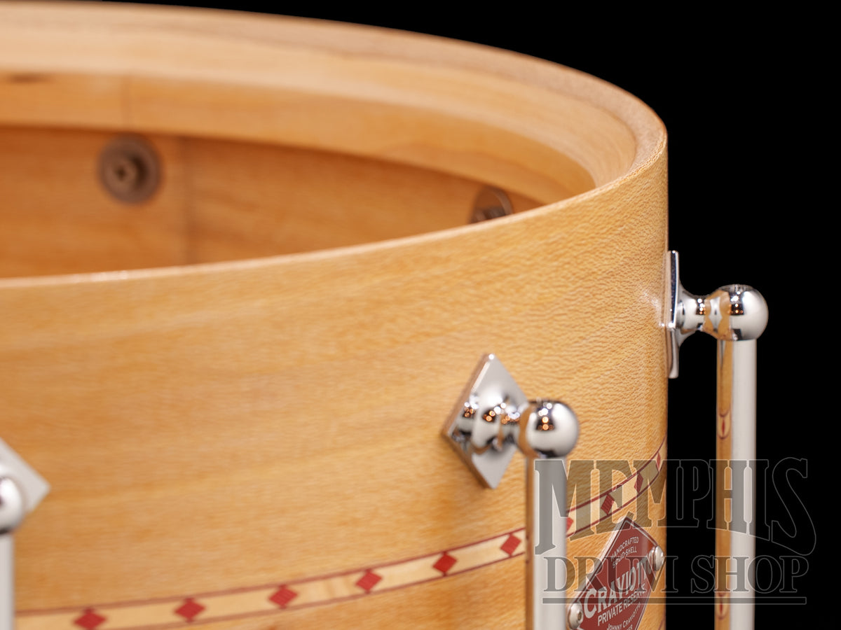 Craviotto 14x6.5 President's Collection Sycamore Snare Drum with Dual Red Inlay