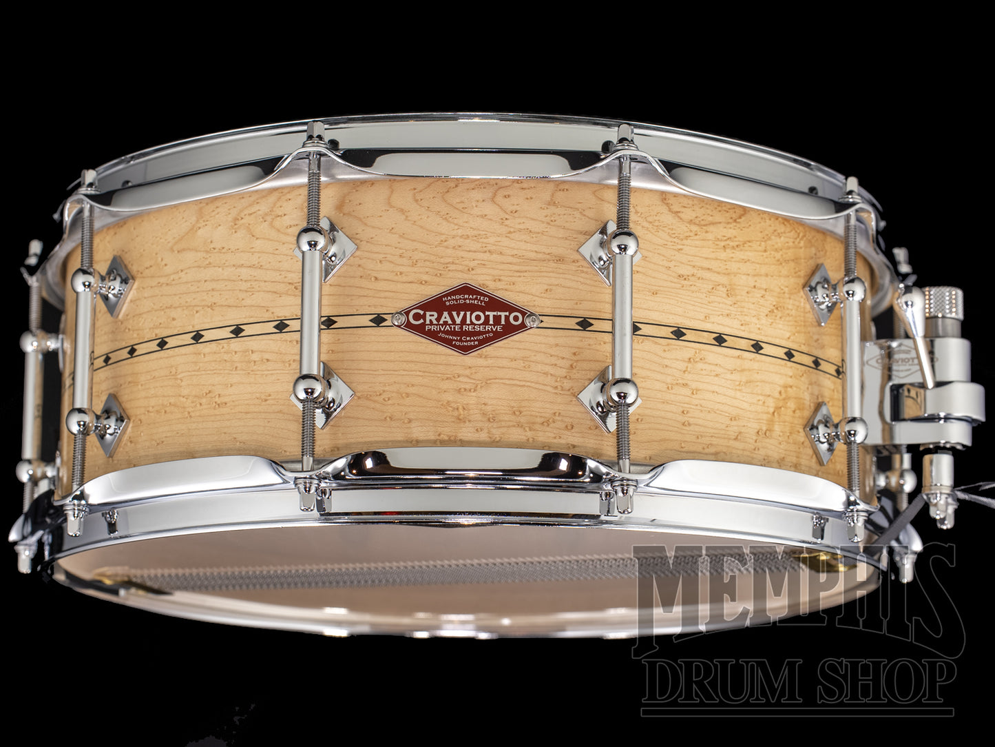 Craviotto 14x5.5 Private Reserve Birdseye Maple Snare Drum with Maple Inlay