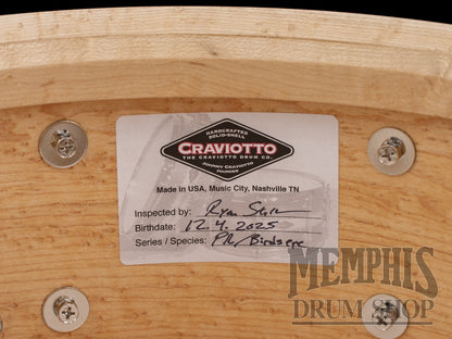Craviotto 14x5.5 Private Reserve Birdseye Maple Snare Drum with Maple Inlay