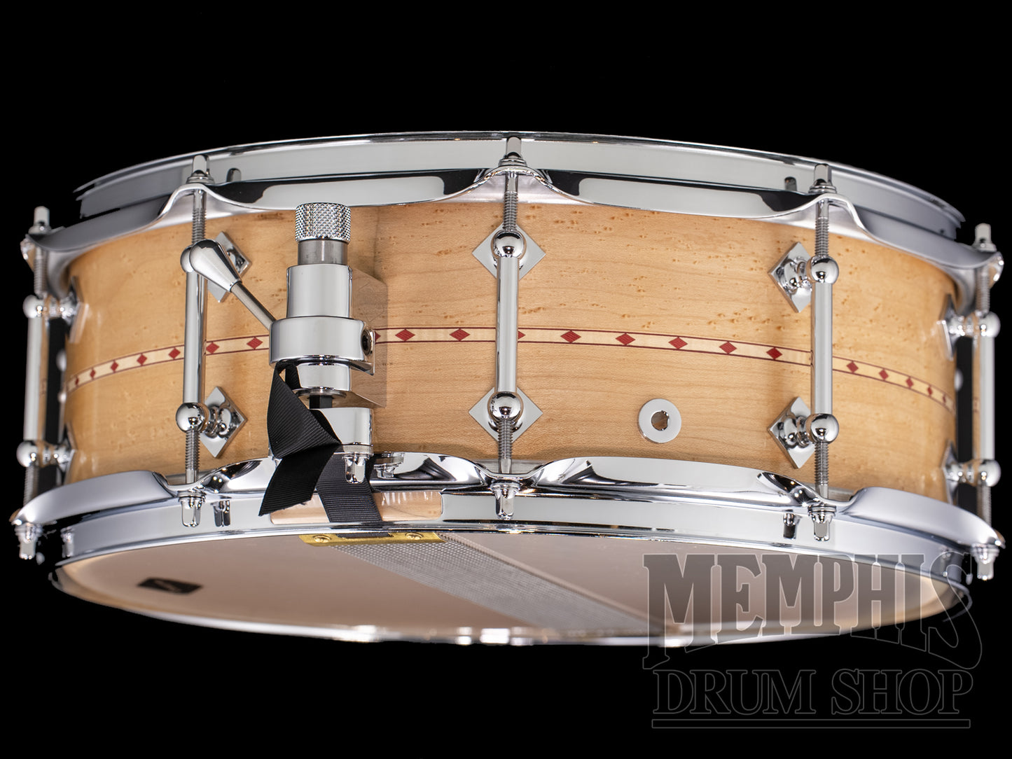 Craviotto 14x5.5 Private Reserve Birdseye Maple Snare Drum with Red Inlay