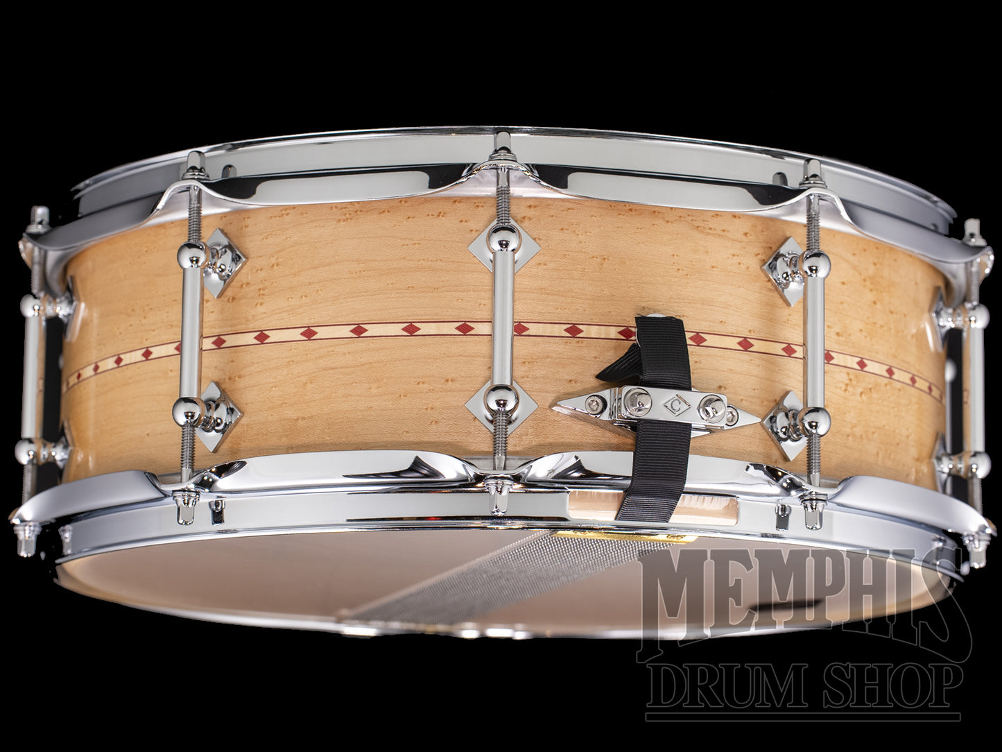 Craviotto 14x5.5 Private Reserve Birdseye Maple Snare Drum with Red Inlay