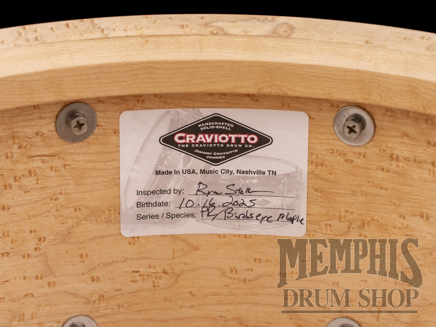 Craviotto 14x6.5 Private Reserve Birdseye Maple Snare Drum