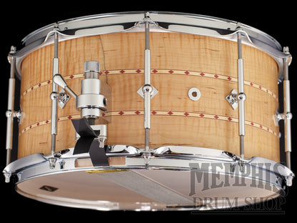 Craviotto 14x7 Private Reserve Curly Maple Snare Drum with Dual Red Inlay