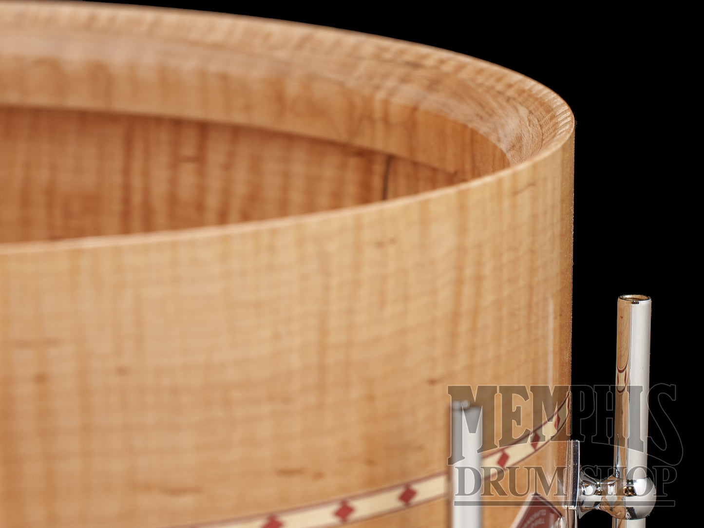 Craviotto 14x7 Private Reserve Curly Maple Snare Drum with Dual Red Inlay