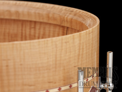 Craviotto 14x7 Private Reserve Curly Maple Snare Drum with Dual Red Inlay