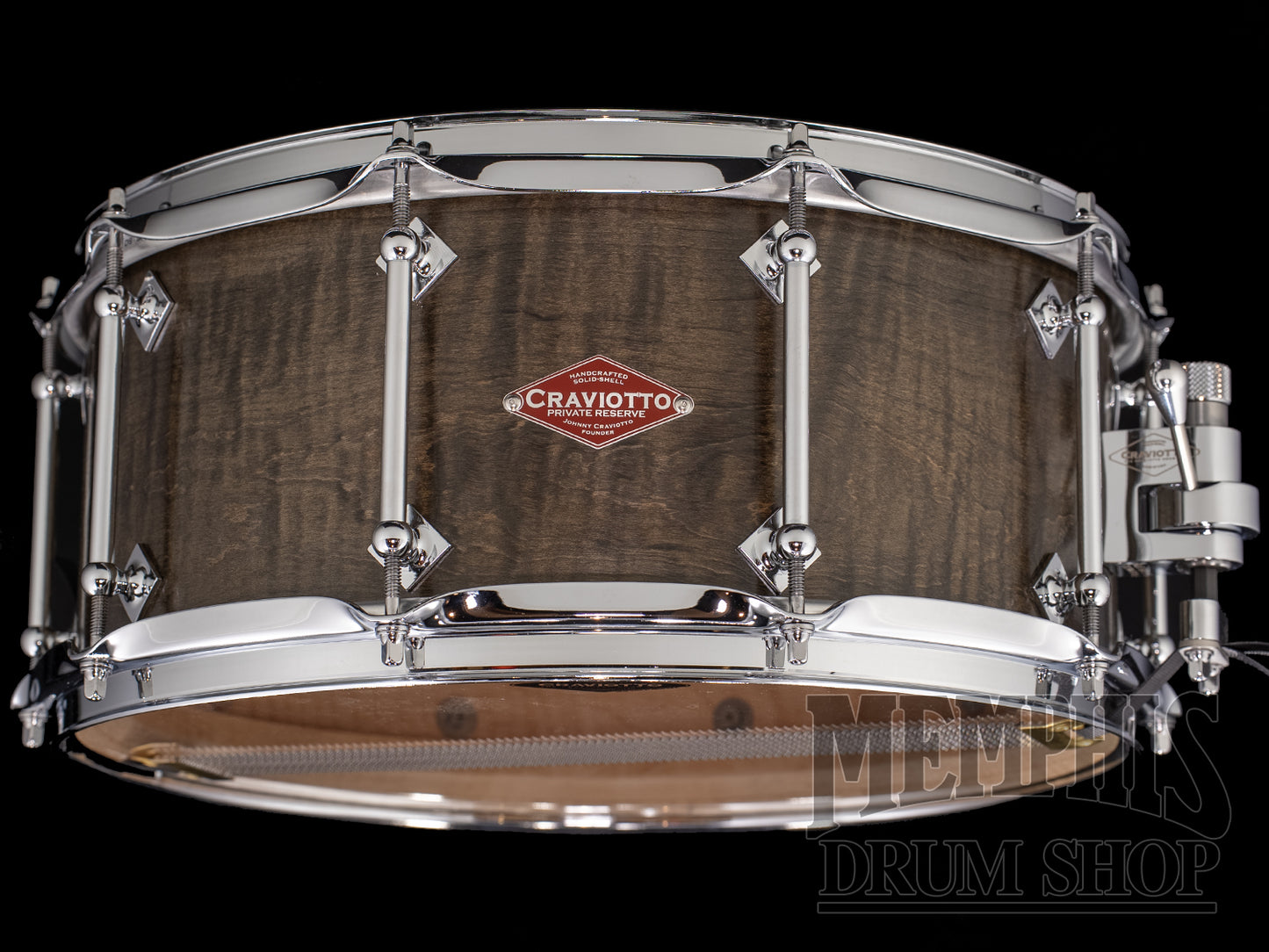 Craviotto 14x6.5 Private Reserve Curly Maple Snare Drum - Medium Ebonized