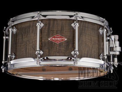 Craviotto 14x6.5 Private Reserve Curly Maple Snare Drum - Medium Ebonized