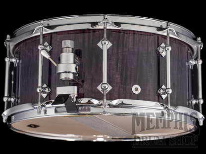 Craviotto 14x6.5 Private Reserve Curly Maple Snare Drum - Purple Burst Ebonized Gloss