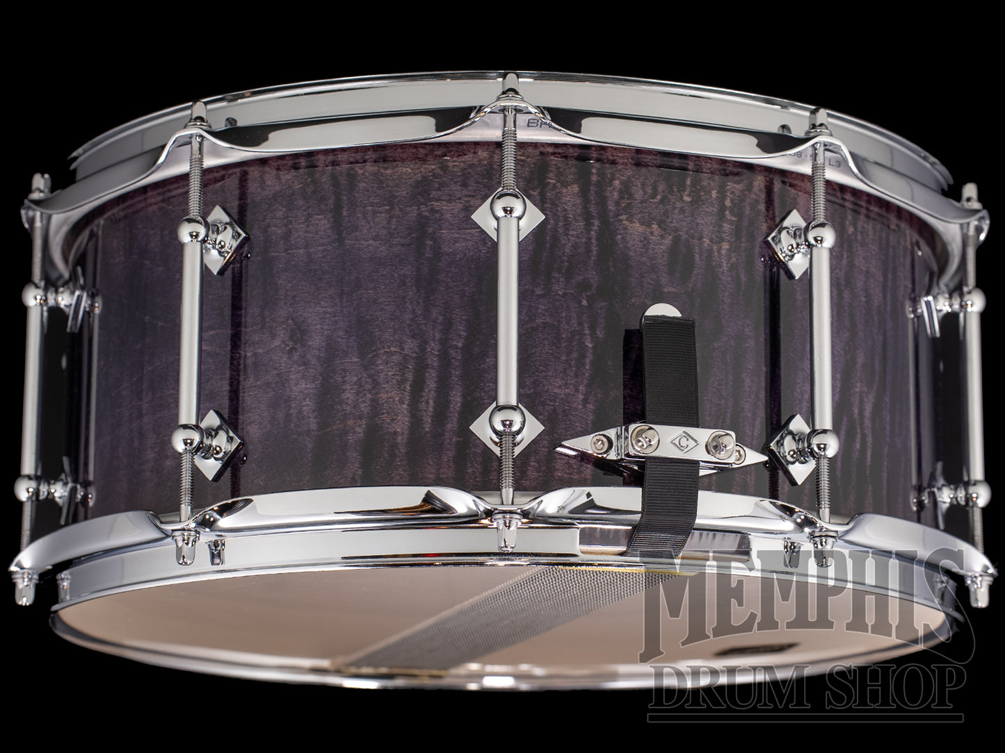 Craviotto 14x6.5 Private Reserve Curly Maple Snare Drum - Purple Burst Ebonized Gloss