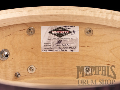 Craviotto 14x6.5 Private Reserve Curly Maple Snare Drum - Purple Burst Ebonized Gloss