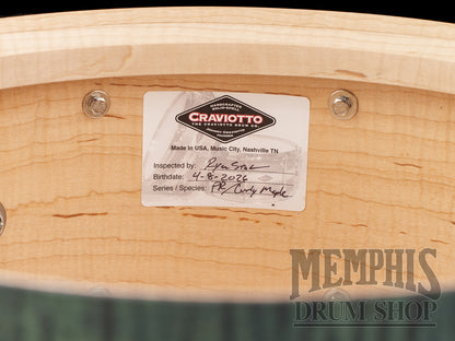 Craviotto 14x6.5 Private Reserve Curly Maple ETSL Snare Drum