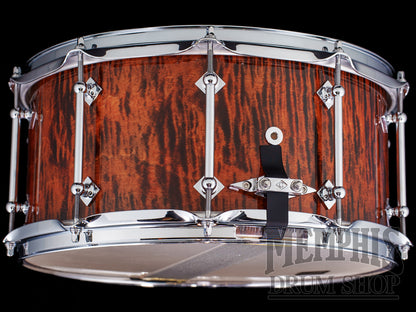 Craviotto 14x6.5 Private Reserve Curly Maple Snare Drum - Tangerine Ebonized Gloss