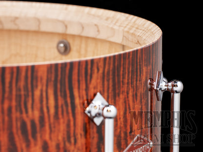 Craviotto 14x6.5 Private Reserve Curly Maple Snare Drum - Tangerine Ebonized Gloss