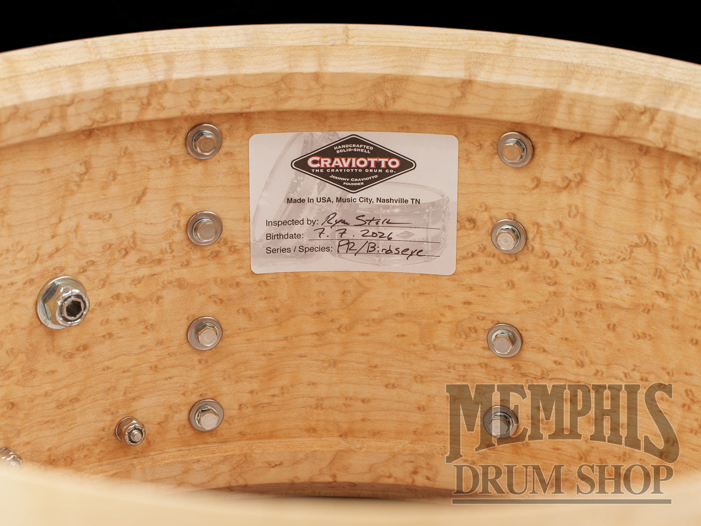 Craviotto 14x7 Private Reserve Birdseye Maple Snare Drum