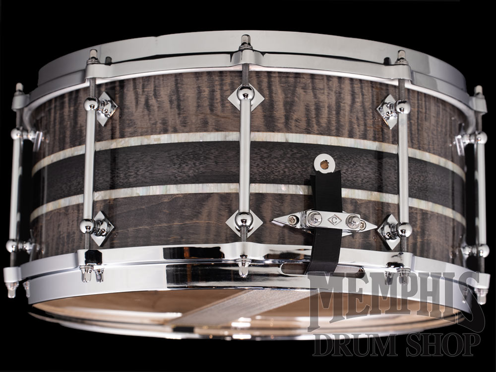 Craviotto 14x6.5 20th Anniversary Q1 Solid Black Curly Snare Drum with Die-Cast Hoops
