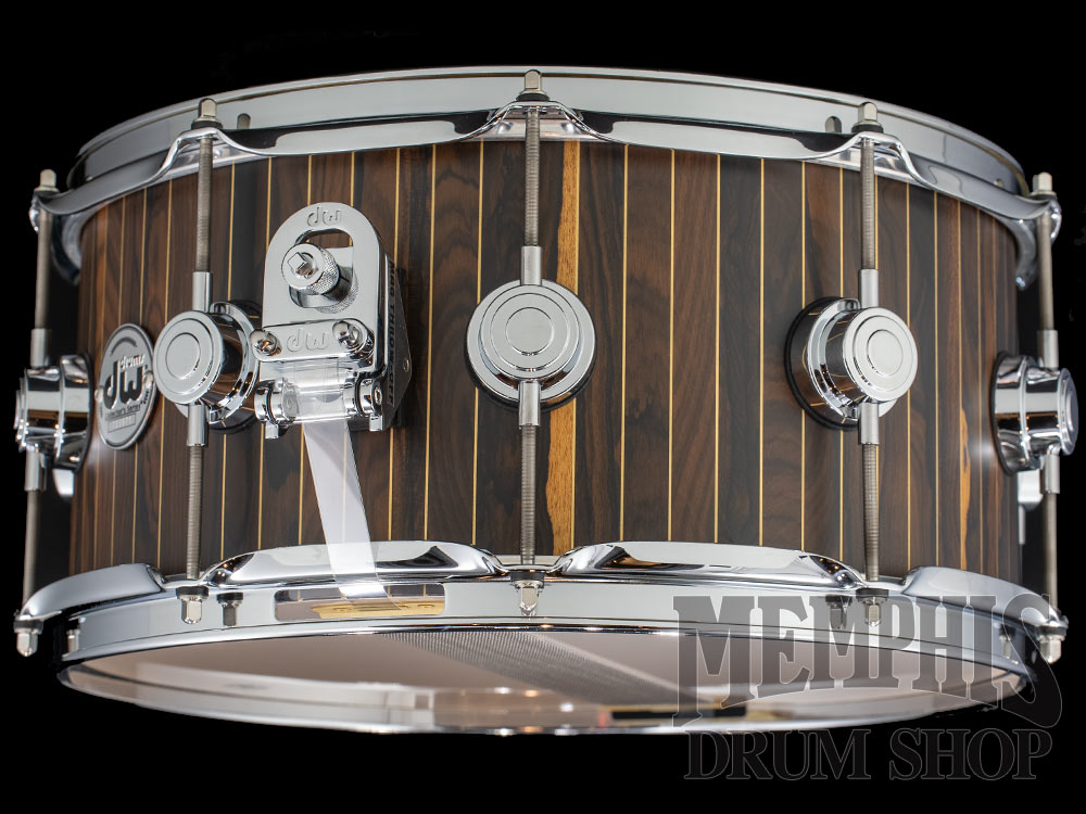 DW 14x6.5 Collector's Series Exotic 333 Maple Snare Drum - Ziricote Pinstripe