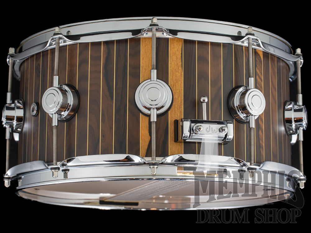 DW 14x6.5 Collector's Series Exotic 333 Maple Snare Drum - Ziricote Pinstripe