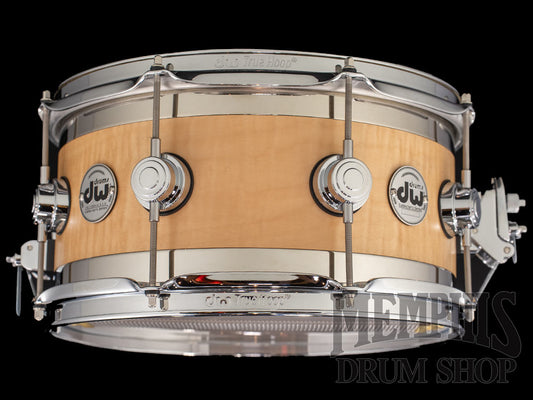 DW 13x7 Collector's Series Curly Maple Edge Snare Drum - Natural Satin Oil