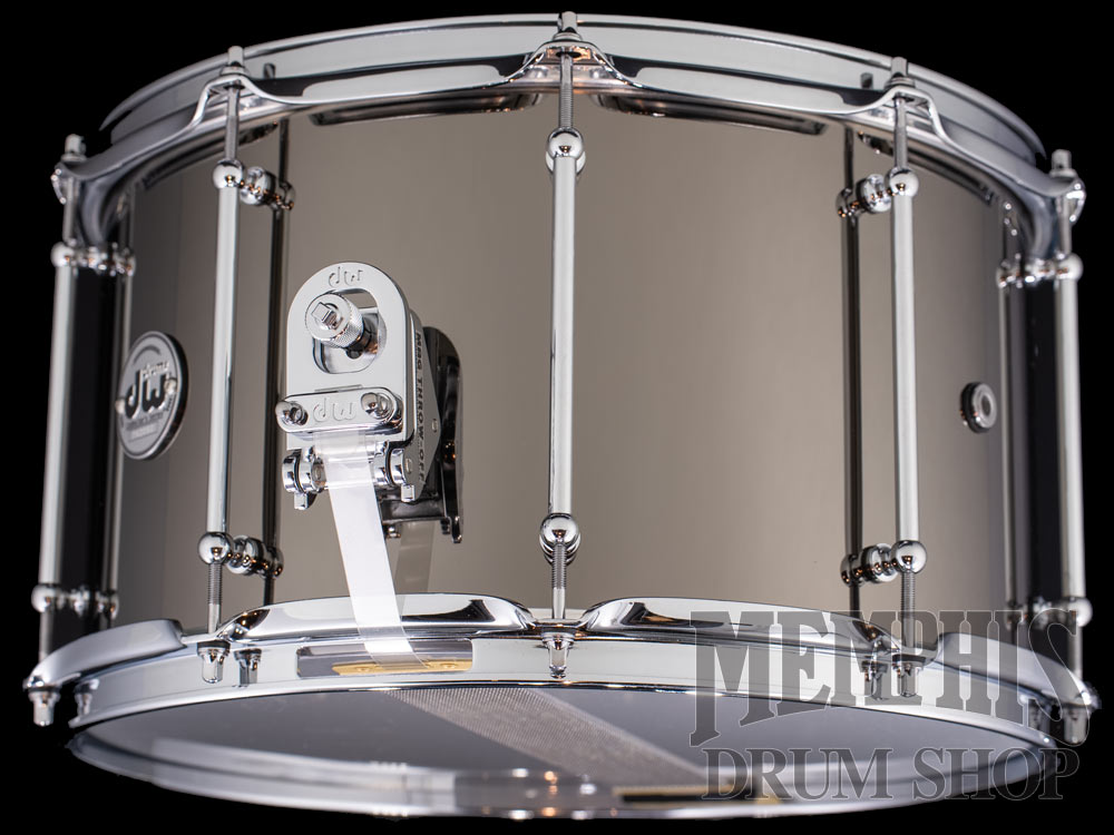 DW 14x8 Collector's Series Black Nickel Over Brass Snare Drum with Tube Lugs