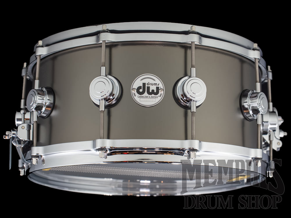 DW 14x6.5 Collector's Series Satin Black Over Brass Snare Drum with Die-Cast Hoops