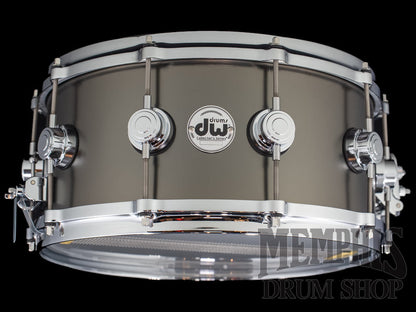 DW 14x6.5 Collector's Series Satin Black Over Brass Snare Drum with Die-Cast Hoops