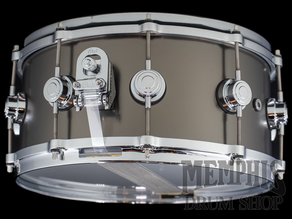 DW 14x6.5 Collector's Series Satin Black Over Brass Snare Drum with Die-Cast Hoops