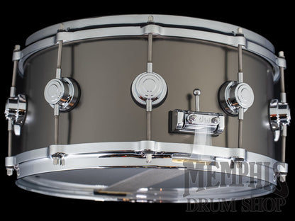 DW 14x6.5 Collector's Series Satin Black Over Brass Snare Drum with Die-Cast Hoops
