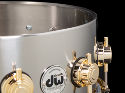 DW 14x5.5 Collector's Series Stainless Steel Snare Drum with Gold Hardware