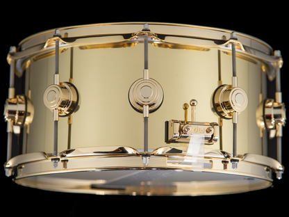 DW 14x6.5 Collector's Series Bell Brass Snare Drum with Gold Hardware
