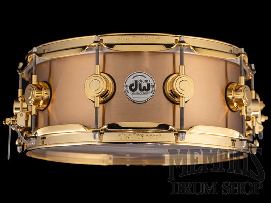 DW 14x5.5 Collector's Series Brushed Bell Bronze Snare Drum with Gold Hardware