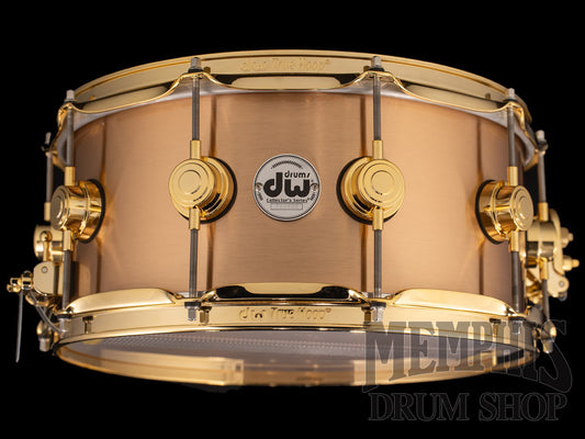 DW 14x6.5 Collector's Series Brushed Bell Bronze Snare Drum with Gold Hardware