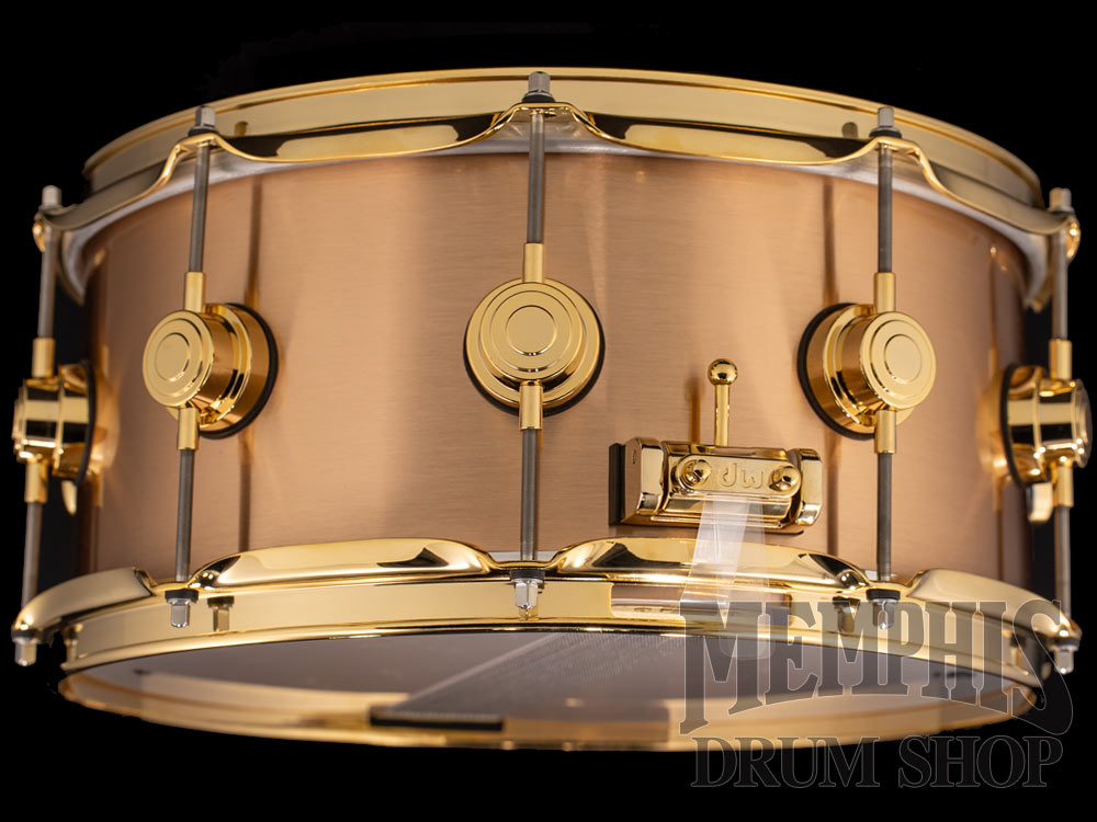 DW 14x6.5 Collector's Series Brushed Bell Bronze Snare Drum with Gold Hardware