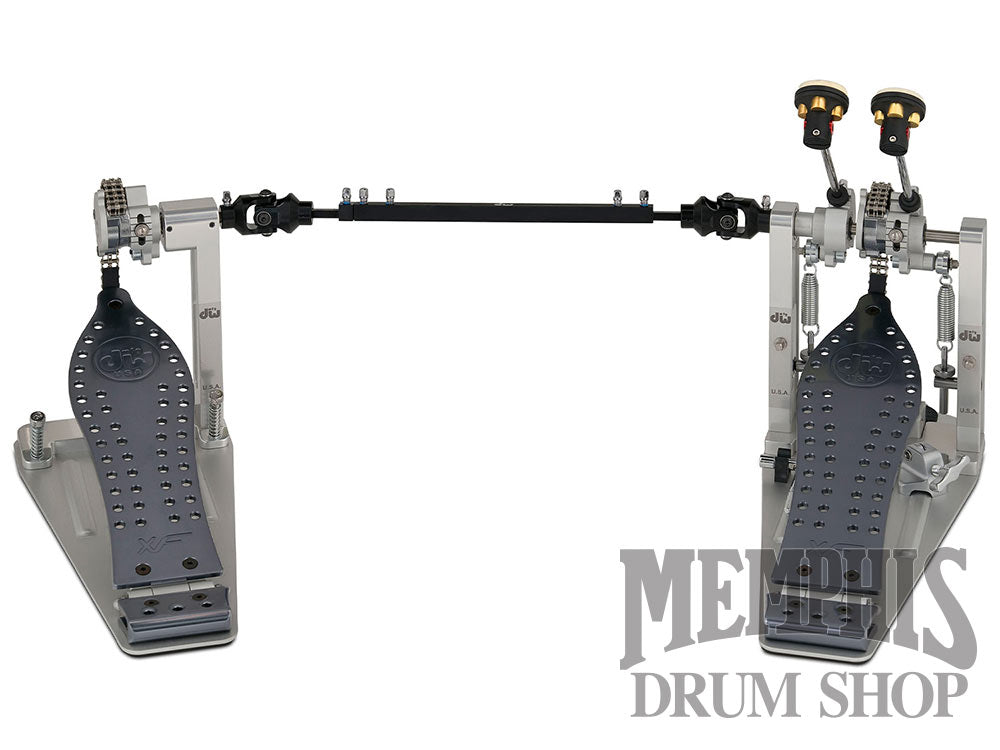 DW MFG Series Machined Chain Drive Double Bass Drum Pedal with Case - XF Extended Footboard