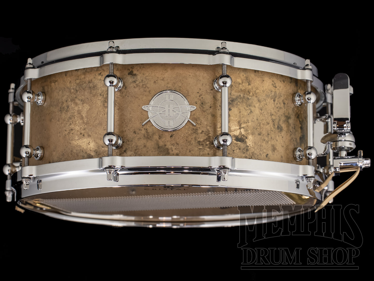 Dunnett Classic 14x5.5 Model K Cast Bronze Snare Drum with Die-Cast Hoops - Lucky Penny Patina