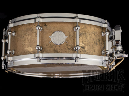 Dunnett Classic 14x5.5 Model K Cast Bronze Snare Drum with Die-Cast Hoops - Lucky Penny Patina