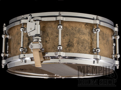 Dunnett Classic 14x5.5 Model K Cast Bronze Snare Drum with Die-Cast Hoops - Lucky Penny Patina