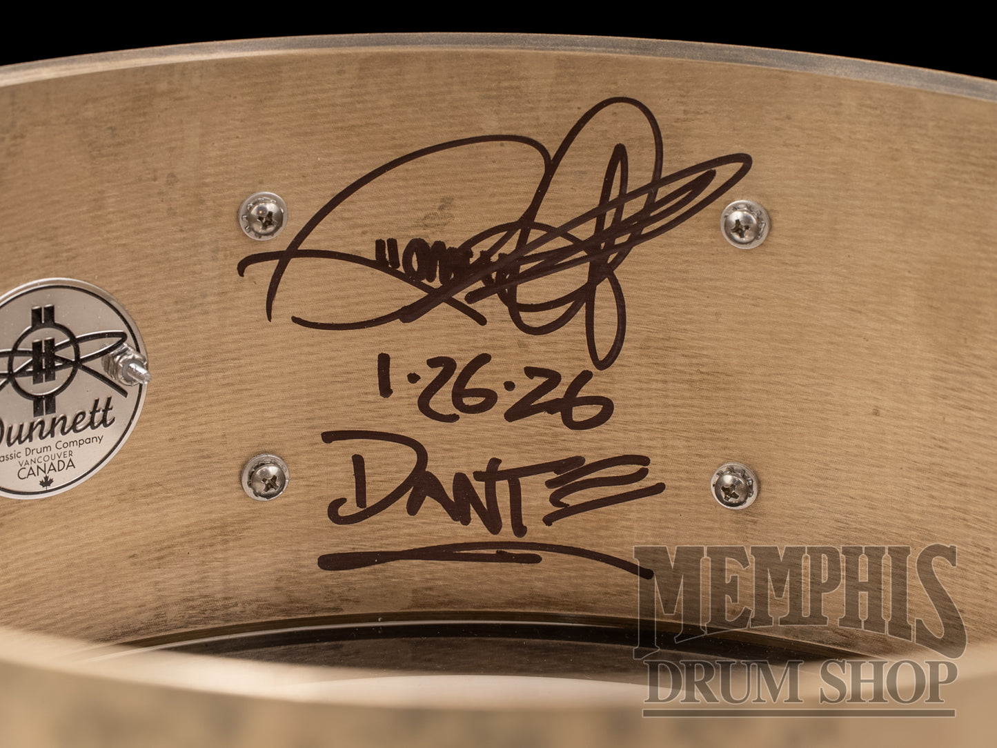 Dunnett Classic 14x5.5 Model K Cast Bronze Snare Drum with Die-Cast Hoops - Lucky Penny Patina