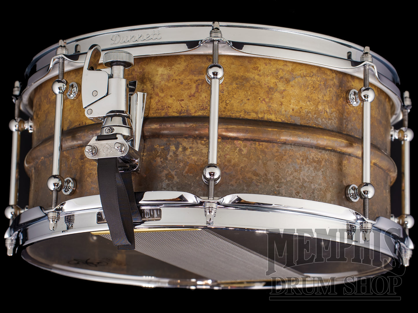 Dunnett Classic 14x6.5 Model 2N Brass Snare Drum - Antique Patina
